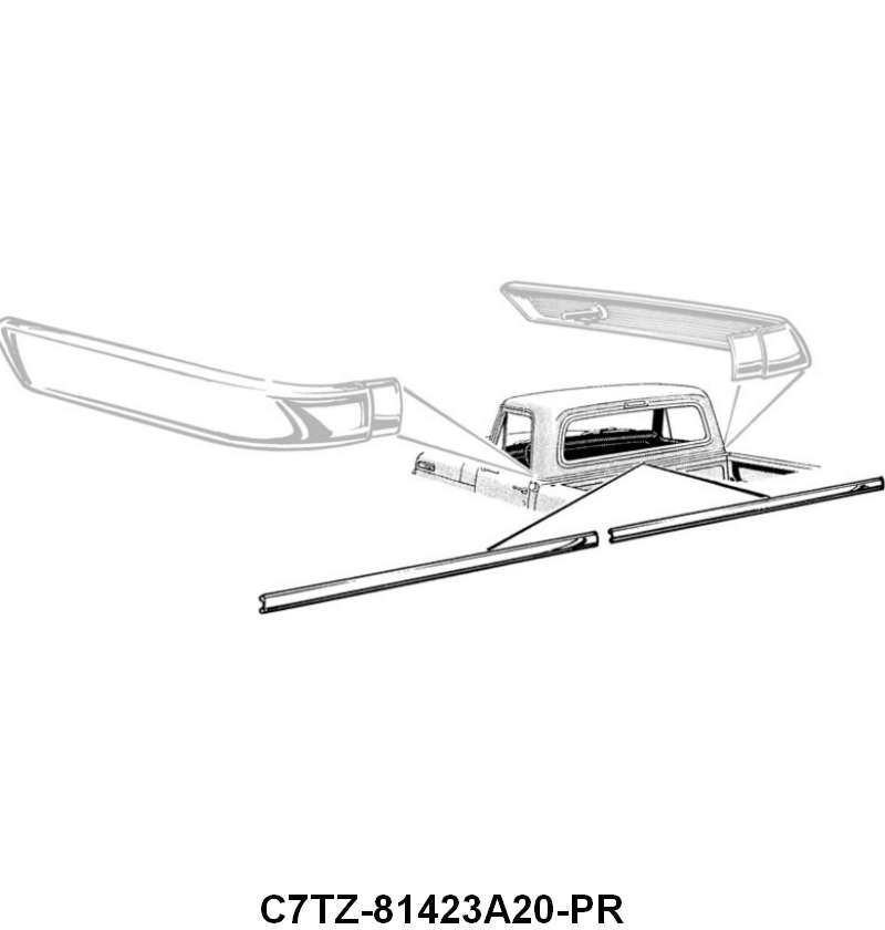 BELOW REAR WINDOW MOLDING - 67-72 F-100/F-350 CENTER RH & LH