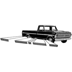 ROCKER MOLDING KIT - 67-72 F-100/F-250  LONG BED SET OF 10