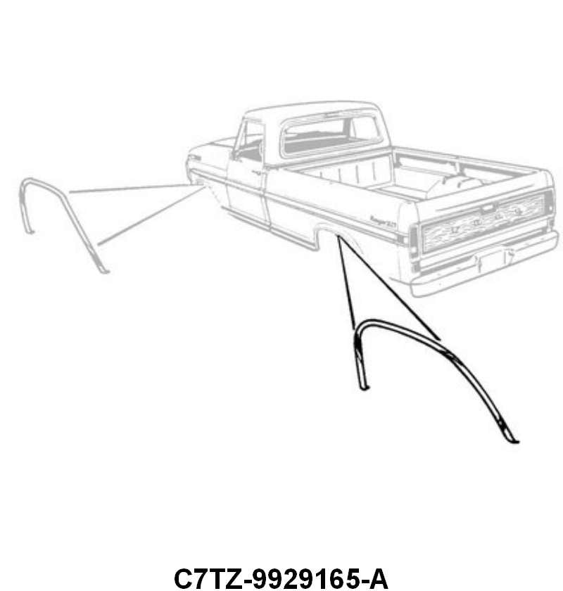 REAR WHEEL WELL MOLDING - 67-72 F-100/F-250 STYLESIDE LH