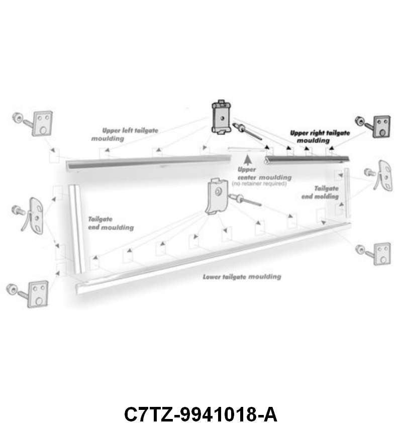 TAILGATE UPPER MOLDING - 67-69 F-100/F-250 RH