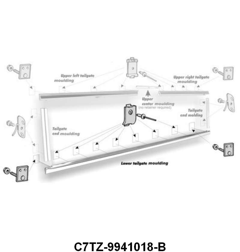 STYLESIDE TAILGATE LOWER MOLDING - 67-69 F-100/F-250