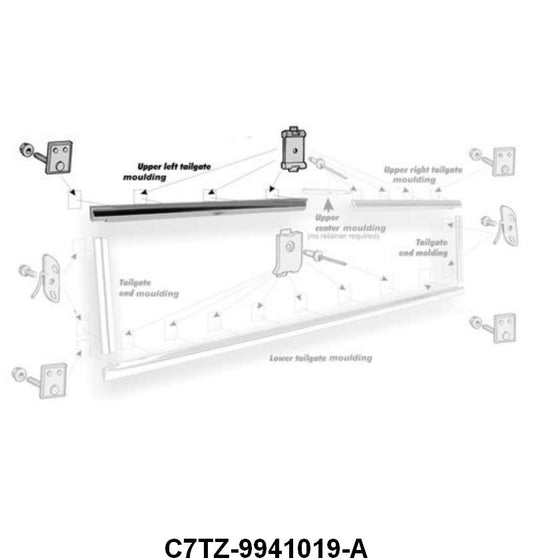 TAILGATE UPPER MOLDING - 67-69 F-100/F-250 LH