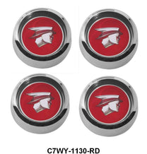 MAGNUM 500 WHEEL CENTER CAP - SET OF 4, RED BACKGROUND