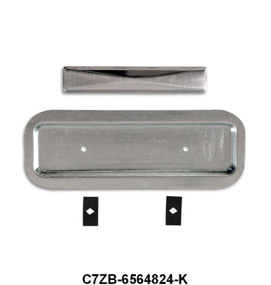 SEAT EMBLEM/BUTTON - 67 MUSTANG DLX WITH BACKING PLATE, 4 REQUIRED