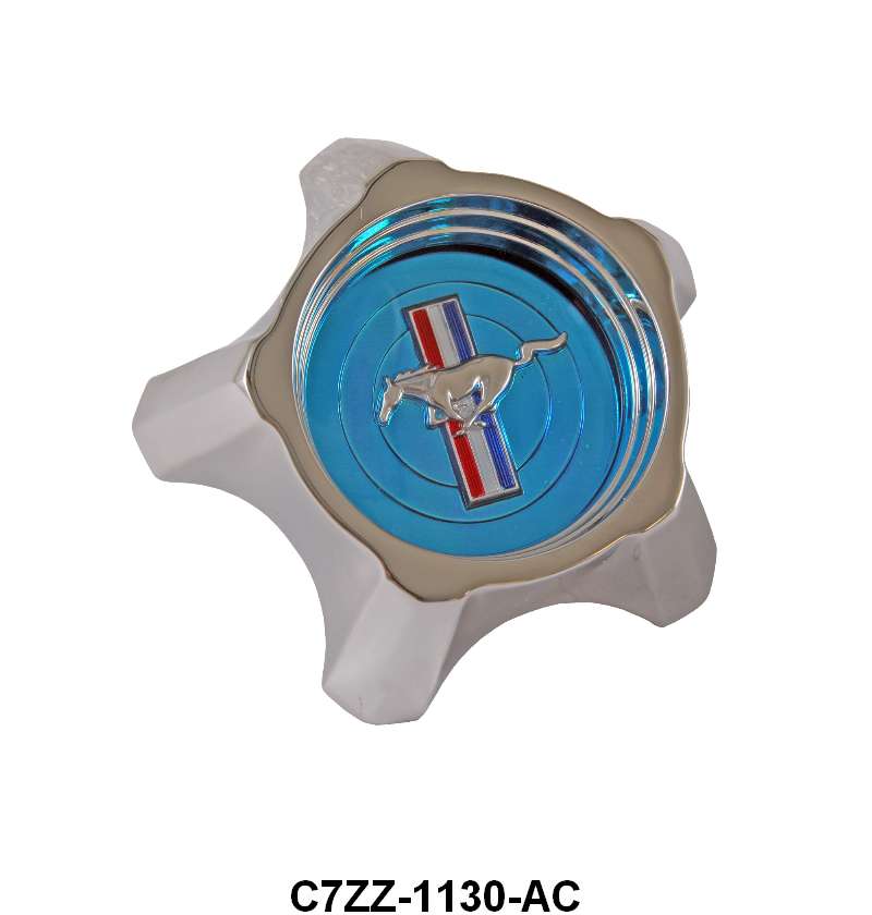 STYLE STEEL WHEEL CENTER EMBLEM - 67 MUSTANG ORIGINAL STYLE BLUE