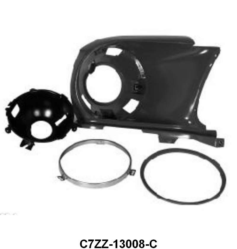 HEADLIGHT BUCKET ASSEMBLY - 67-68 MUSTANG RIGHT HAND