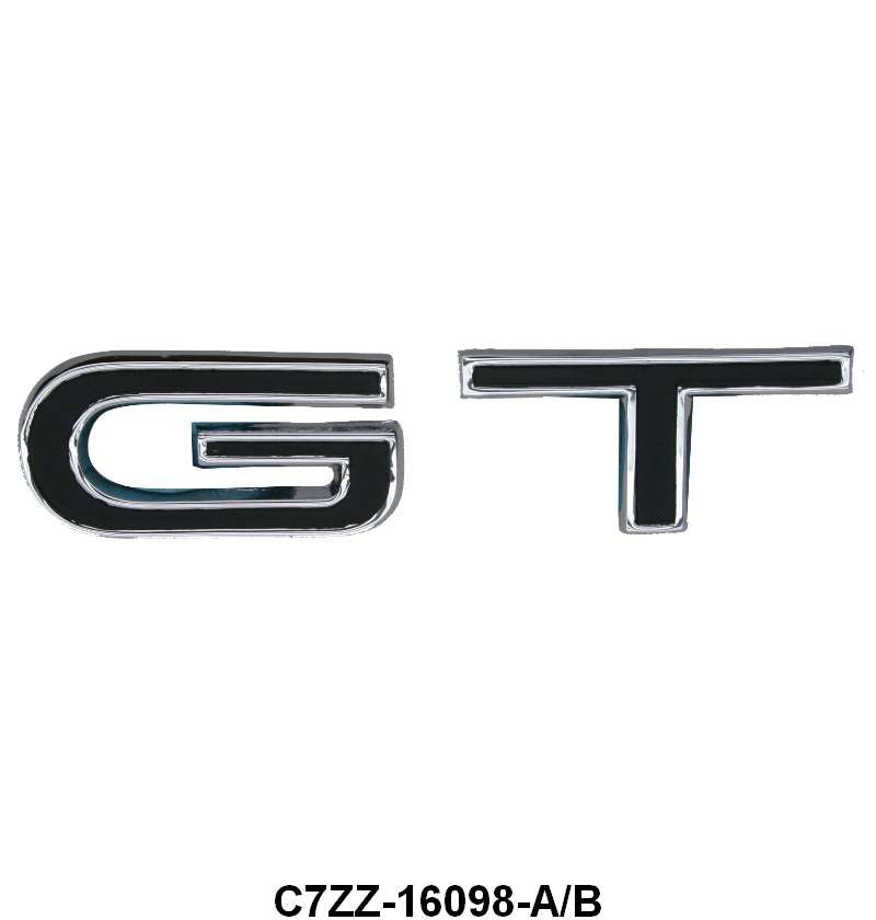 FENDER G.T. EMBLEMS - 67 MUSTANG/FAIRLANE/COUGAR,   2 PAIR REQ