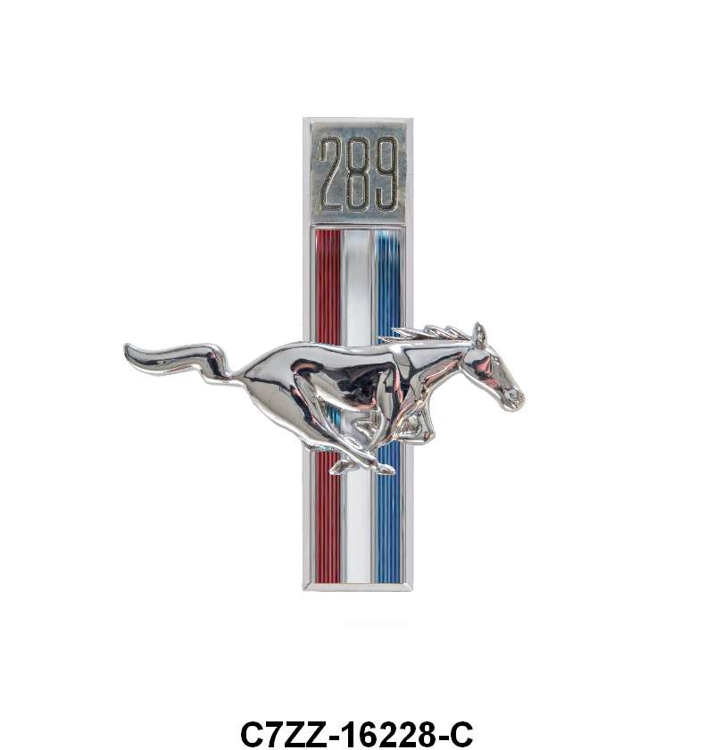 RUNNING HORSE FENDER EMBLEM - 67-68 MUSTANG "289" RH