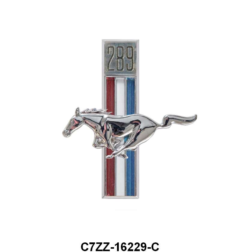 RUNNING HORSE FENDER EMBLEM - 67-68 MUSTANG "289" LH