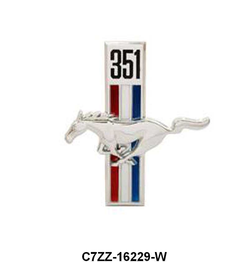 RUNNING HORSE FENDER EMBLEM - 67-68 MUSTANG "351" LH