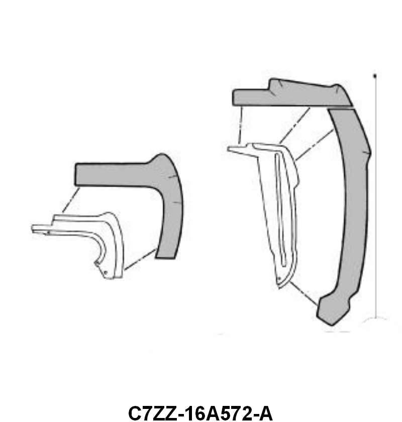 FENDER SPLASH SHIELD SEAL SET - 67-68 MUSTANG
