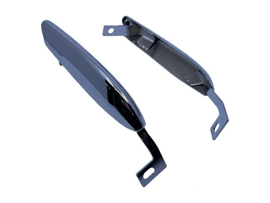 CHROME FRONT BUMPER GUARDS WITHOUT HOLES - 67-68 MUSTANG