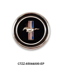 DASH PANEL EMBLEM - 67-68 MUSTANG DELUXE DASH ROUND EMBLEM WITH BASE