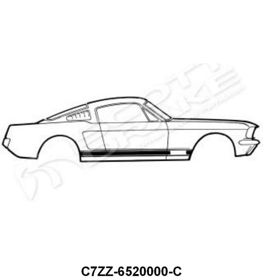 "GT" STRIPE KIT - 67 MUSTANG RED