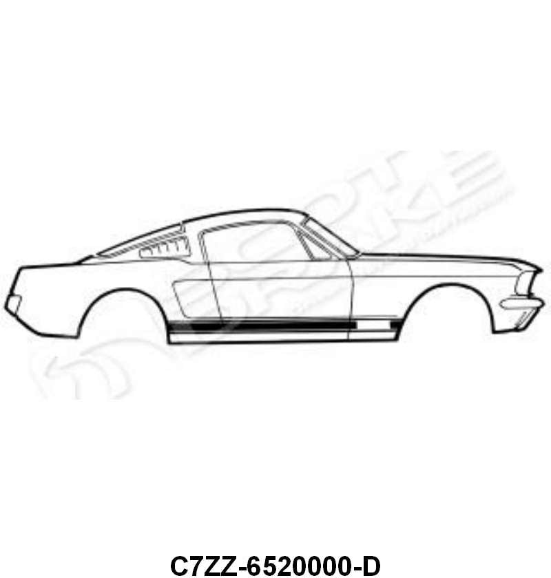 "GT" STRIPE KIT - 67 MUSTANG BLUE