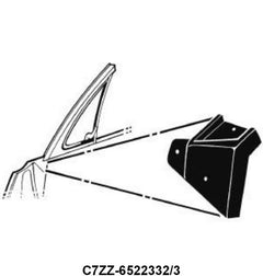 LOWER FRONT OF VENT WINDOW TO DOOR SEALS - 67-68 MUSTANG