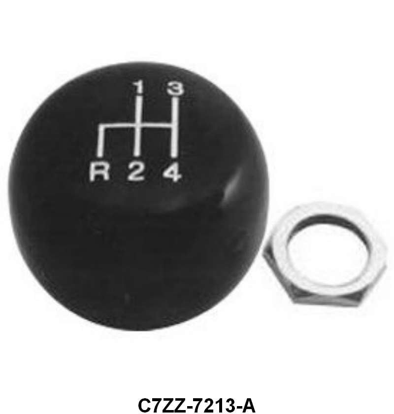 MANUAL FLOOR SHIFT KNOB - 67-68 MUSTANG/COUGAR 4-SPD BLACK