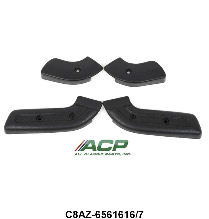 BUCKET SEAT HINGE COVER SET - 68-70 GLX/MUST BLACK SET OF 4