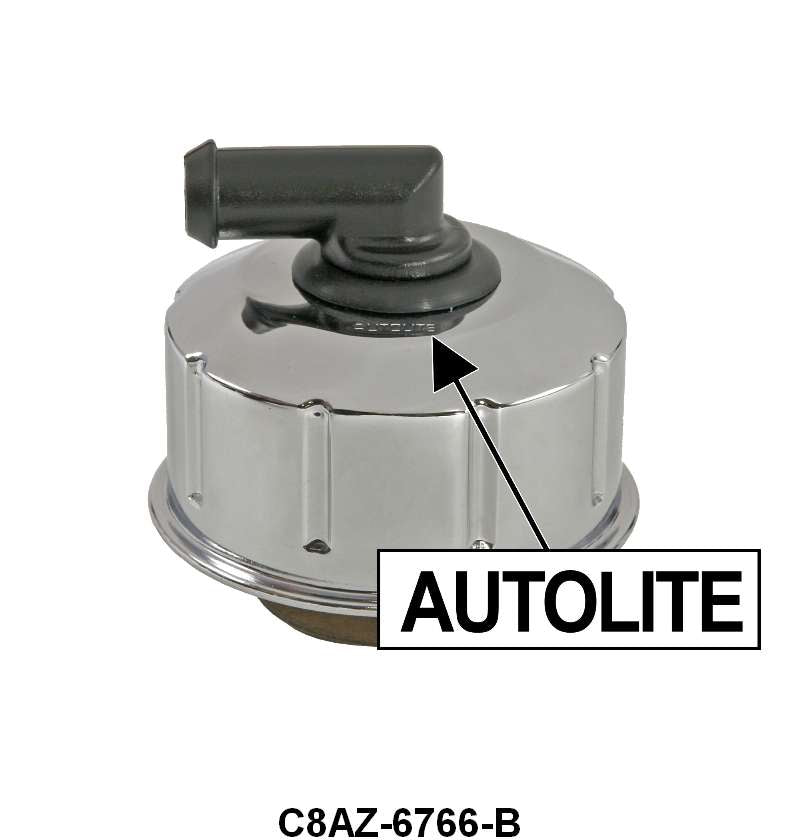 ORIGINAL STYLE BREATHER/OIL FILLER CAP - 68-70 PASS/F-100/350 V8, CHROME