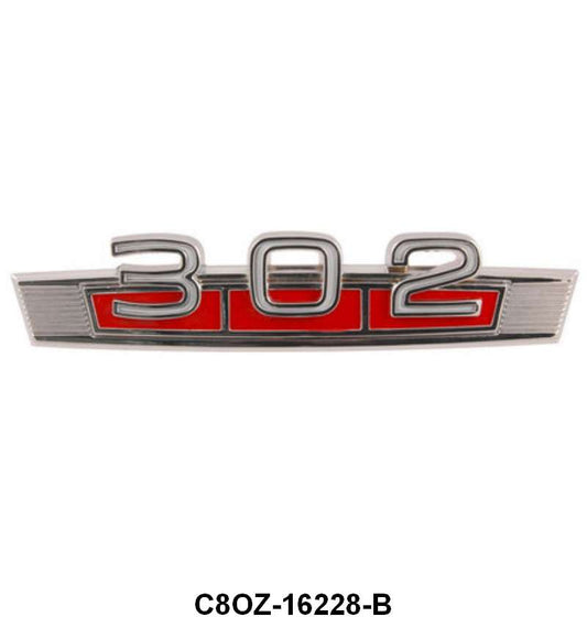 ENGINE SIZE EMBLEM - 68 FAIRLANE/RANCHERO/COMET, 69-71 BRONCO "302"