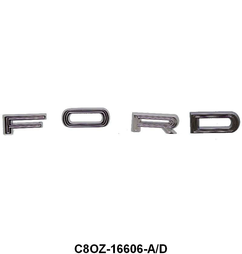 "F.O.R.D." HOOD LETTERS - 68-69 FAIRLANE, RANCHERO, TORINO