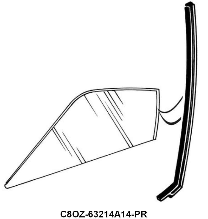 REAR OF DOOR GLASS TO QUARTER WINDOW SEALS - 68-69 FRLN #63 & #65