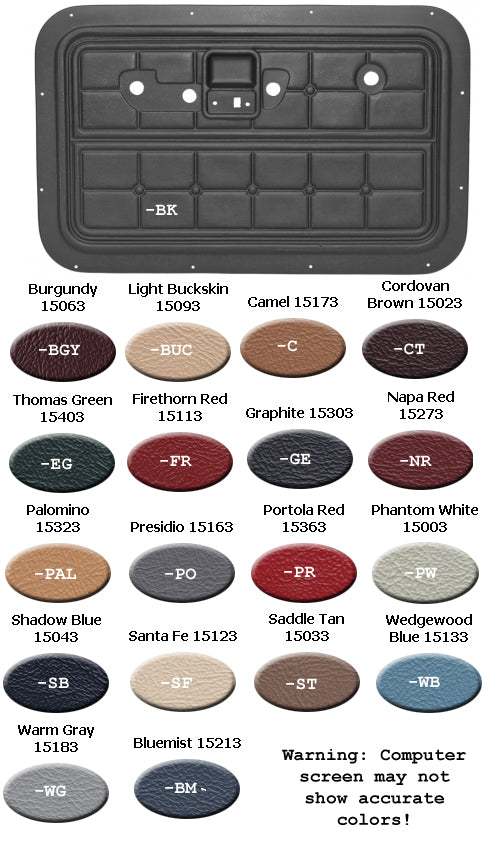 REPRODUCTION DOOR PANELS - 68-72 - PICKUP, BLACK