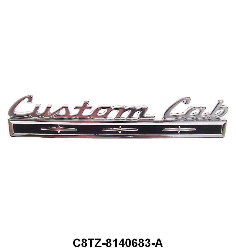 "CUSTOM CAB" REAR CAB CORNER EMBLEMS - 67-72 PICKUP