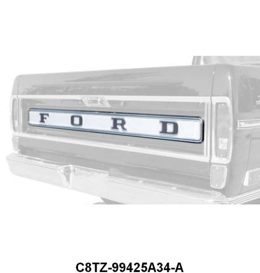 STYLESIDE TAILGATE FINISH PANEL - 68-70 F-100/F-250 SILVER BACKGROUND