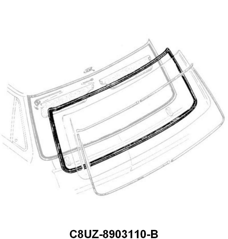 WINDSHIELD SEAL WITH GROOVE FOR CHROME- 69-74 ECONOLINE