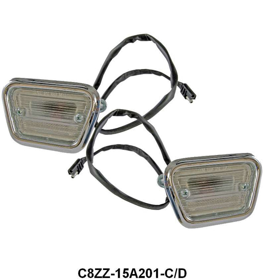 FRONT FENDER SIDE MARKER LIGHTS - 68 MUSTANG