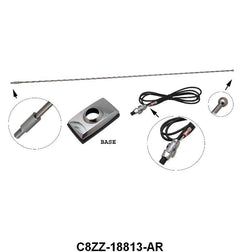 UNIVERSAL FRONT FENDER ANTENNA - 65-71 PASS RECTANGLAR BASE, 2-3/4