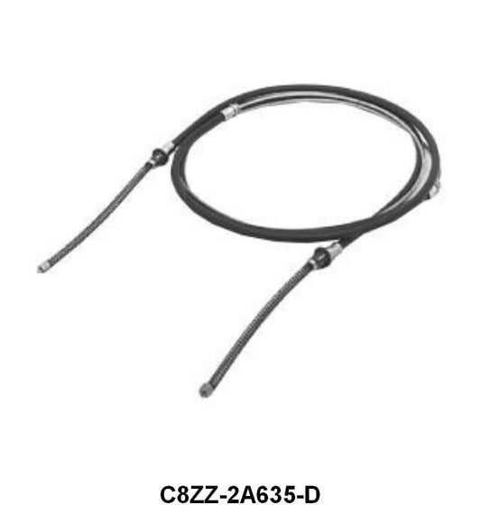 REAR BRAKE CABLE - 68-69 MUSTANG/COUGAR V8, LH