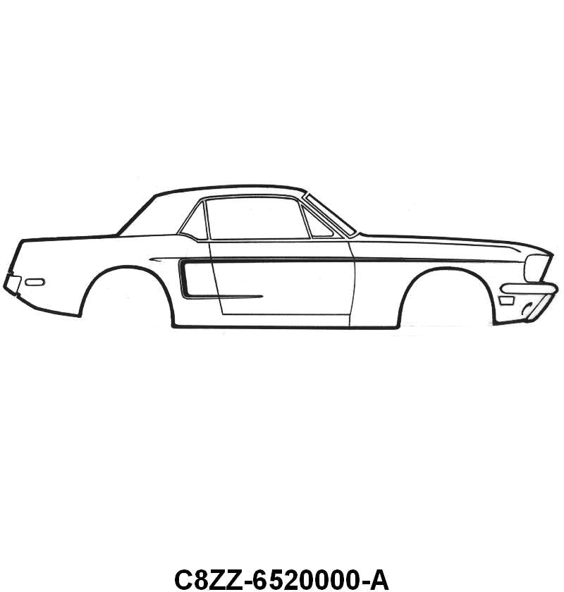 "C" STRIPE KIT - 68 MUST BLACK