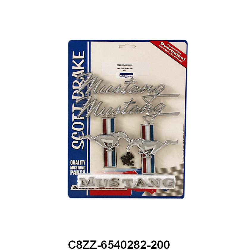 MUSTANG EMBLEM KIT - 68 MUSTANG 200 6cyl