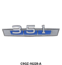 ENGINE SIZE EMBLEM - 69 FAIRLANE/RANCHERO/COMET "351", BLUE BACKGROUND