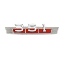 ENGINE SIZE EMBLEM - 69 FAIRLANE/RANCHERO/COMET "351", RED BACKGROUND