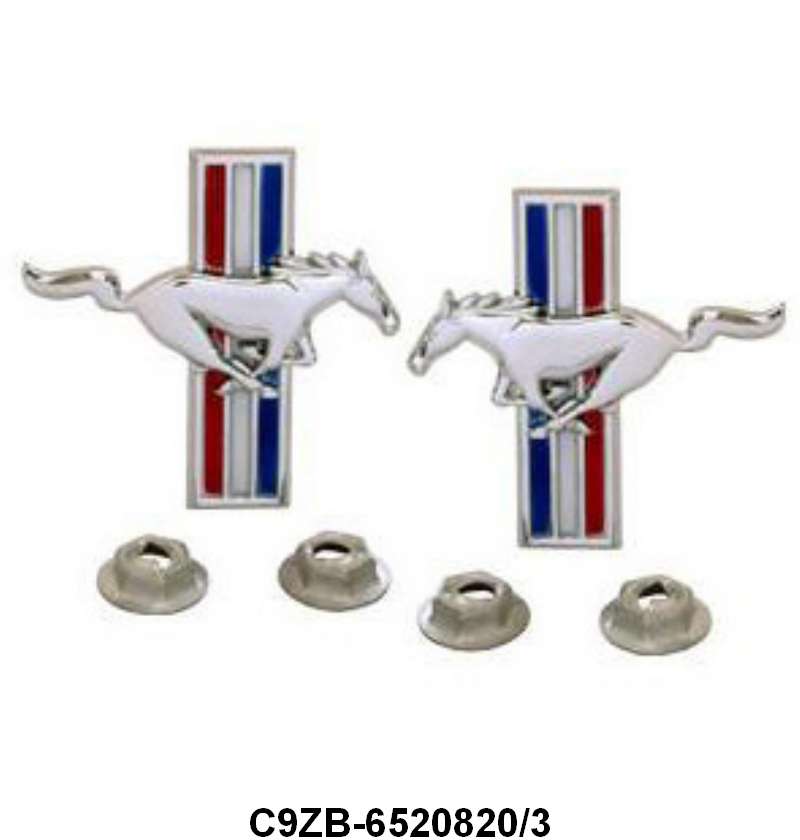 DOOR PANEL EMBLEM - 69-70 MUSTANG W/RUNNING HORSE
