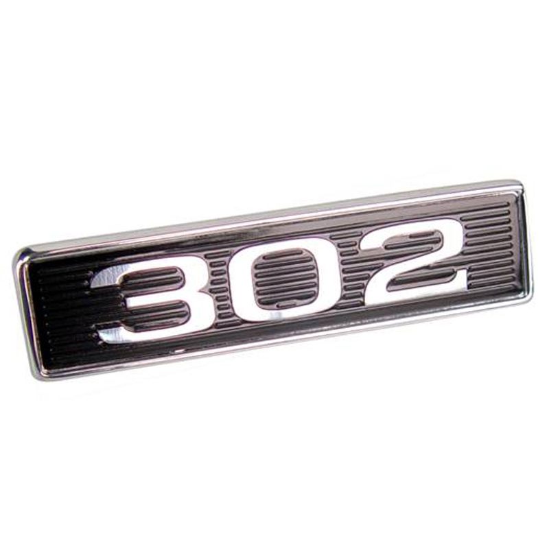 HOOD SCOOP SIDE EMBLEM - 69 FAIRLANE/RANCHERO/MUSTANG "302"