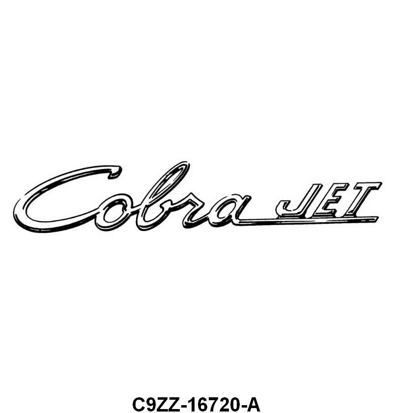HOOD SCOOP SIDE EMBLEM - 68-70 MUST 69 FRLN "COBRA-JET"
