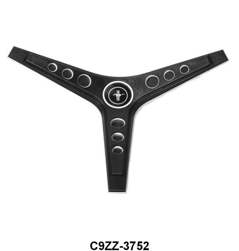 STEERING WHEEL PAD COVER- 69 MUST WITH 3 SPOKE WHEEL "BLACK"