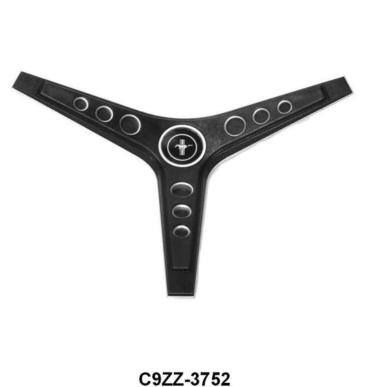 STEERING WHEEL PAD COVER- 69 MUST WITH 3 SPOKE WHEEL "BLACK"