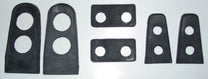 REAR WINDOW LOUVER HINGE AND LATCH PADS - 69-70 MUSTANG FASTBACK
