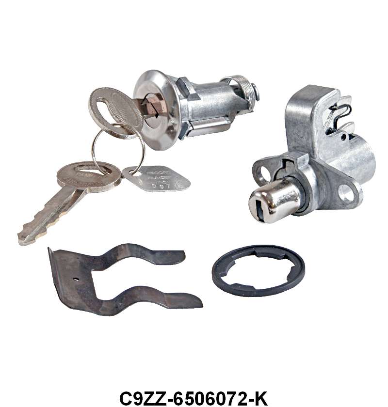 TRUNK & GLOVE BOX LOCK CYLINDER SET - 69-70 MUSTANG, COUGAR, 69-71 GALAXIE