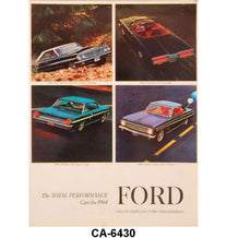 SALES BROCHURE - 64 GALAXIE, FAIRLANE, FALCON, T-BIRD