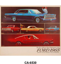 SALES BROCHURE - 65 GALAXIE, FAIRLANE, FALCON, MUSTANG, T-BIRD