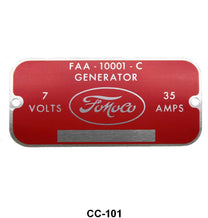 GENERATOR METAL TAG - 49-53 PASS, 48-52 F-1/F-3 53 F-100/F-350