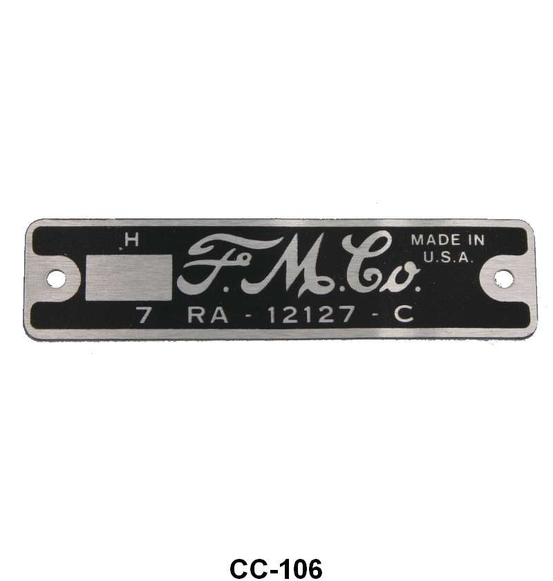 DISTRIBUTOR TAG  FOR CAST IRON HOUSING WITH RIVETS - 49-53 PASS/MERC 48-53 PU