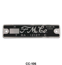 DISTRIBUTOR TAG  FOR CAST IRON HOUSING WITH RIVETS - 49-53 PASS/MERC 48-53 PU