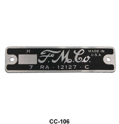 DISTRIBUTOR TAG  FOR CAST IRON HOUSING WITH RIVETS - 49-53 PASS/MERC 48-53 PU